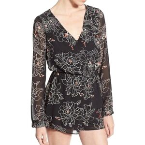 ASTR The Label Surplice Front Floral Romper